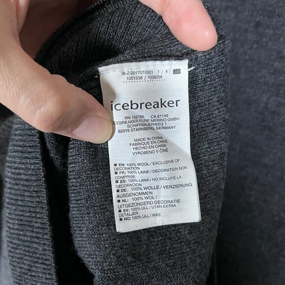 Icebreaker 100% Wool Crewneck Long Sleeve Sweaters - Men's Size M - Blue Gray - Picture 4 of 9
